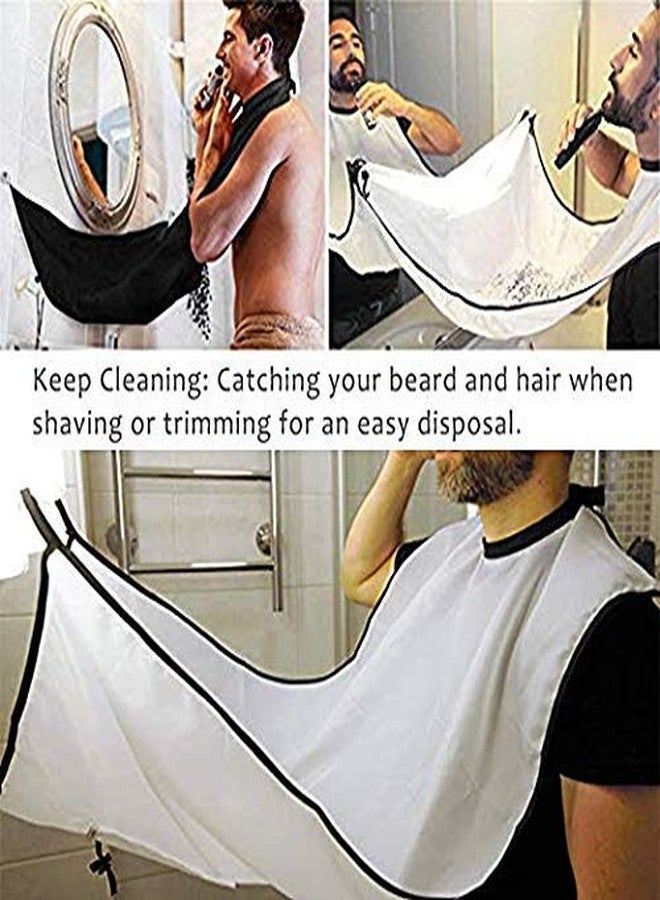 Osking Beard Hair Catcher for Shaving - Beard Trimming Apron & Beard Clippings Catcher (White Apron) - Image 2